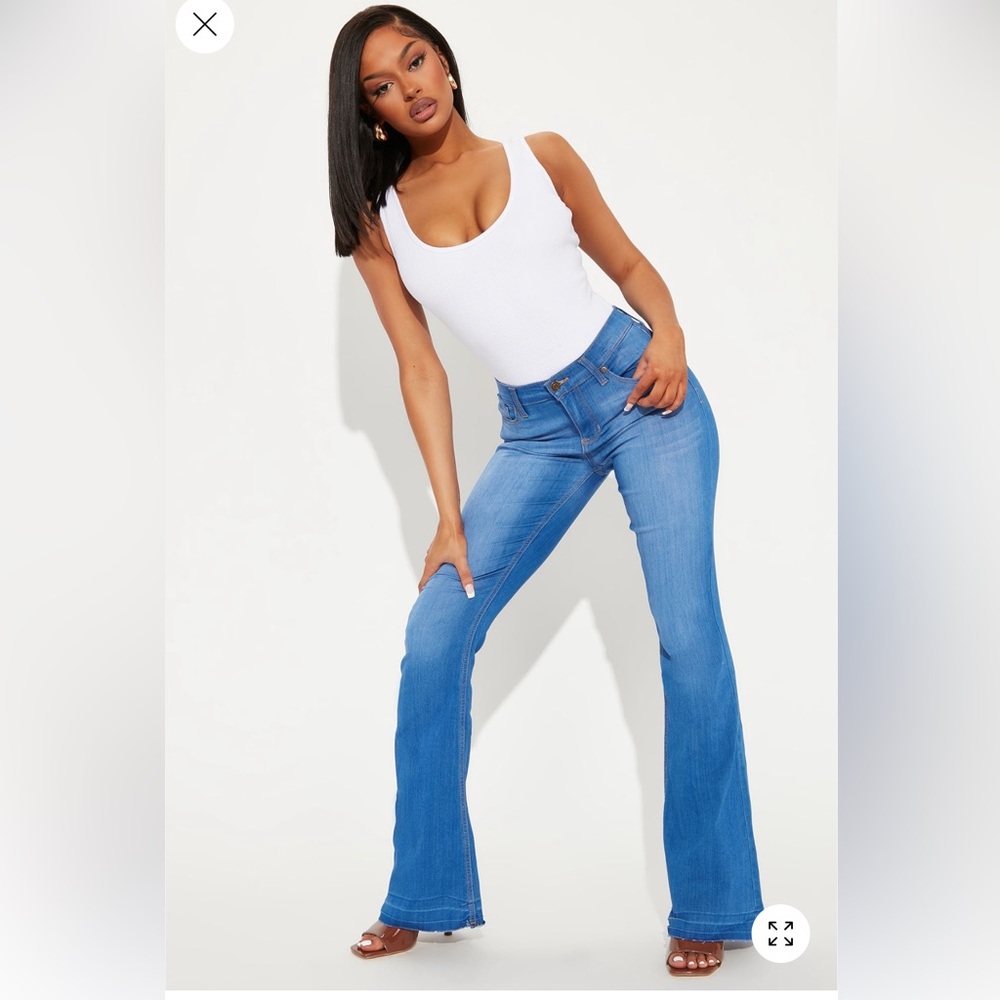 Fashion Nova Women's Blue Flared Jeans